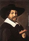 Frans Hals Portrait of a Man Holding a Book painting